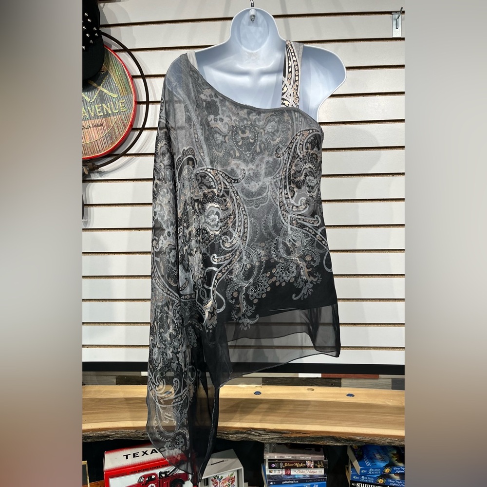 One World one-shoulder blouse size small - Picture 7 of 9